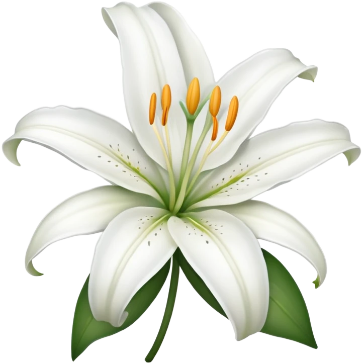 A hyperrealistic white Lily flower emoji