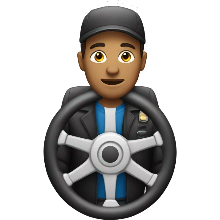 van driver with steering wheel emoji