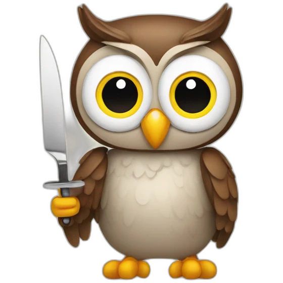 owl with knife and fork emoji