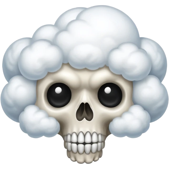 Cloud on skul facing surprised  emoji