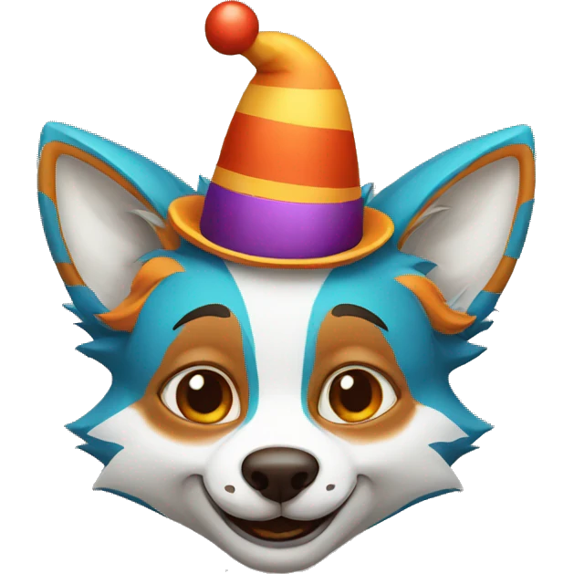 Clown fox emoji