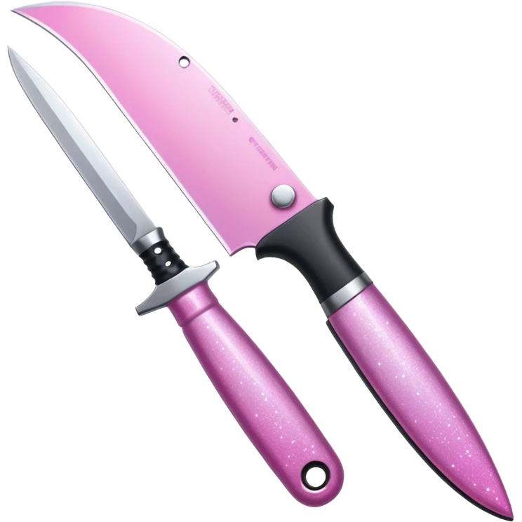 Pink ombré knife with glitter emoji