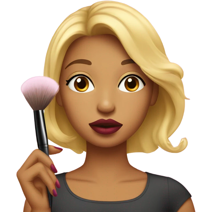 Girl putting on lipstick emoji