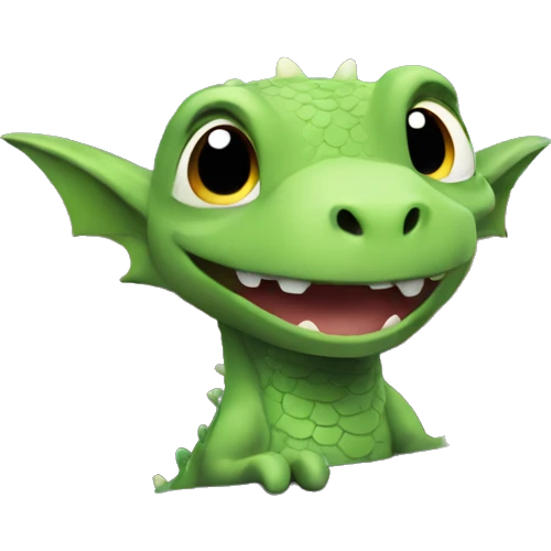 Cute little dragon, getting happy in a car emoji