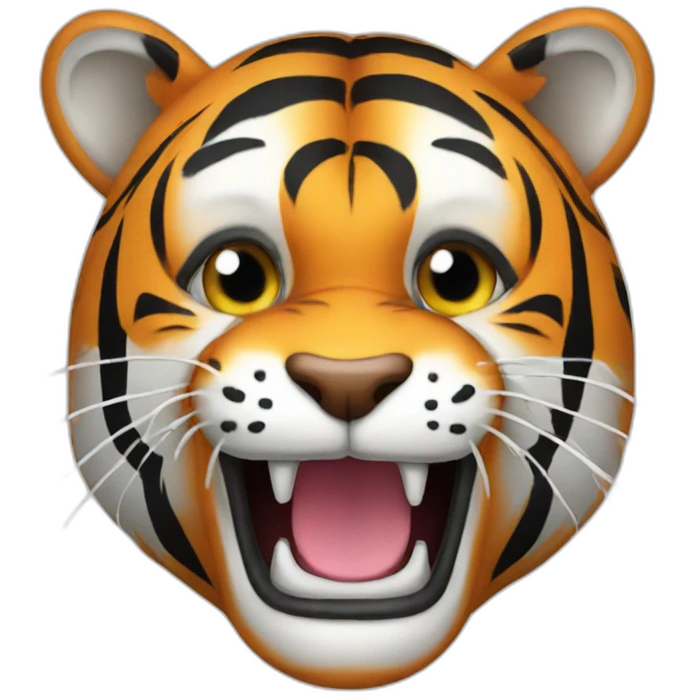 tiger with football emoji