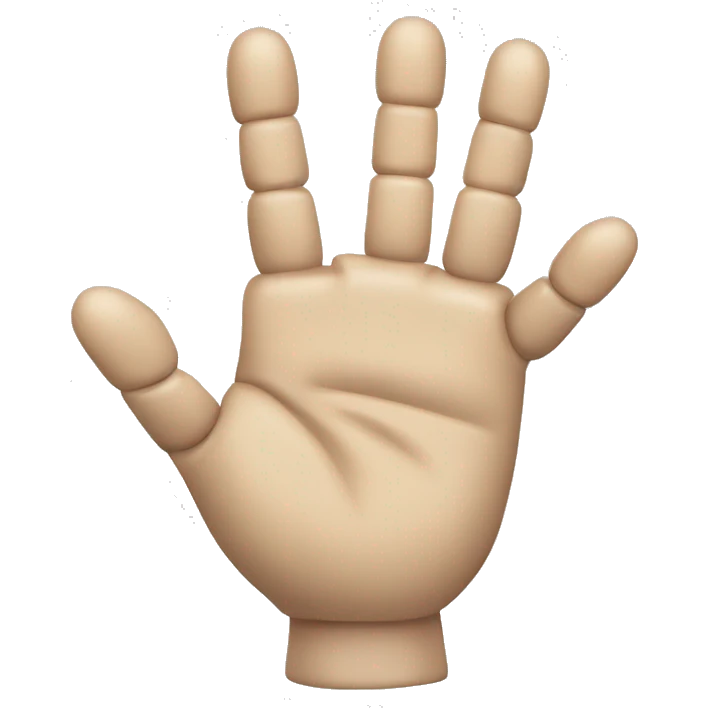 Prosthetic hand with 4 fingers and 1 thumb emoji