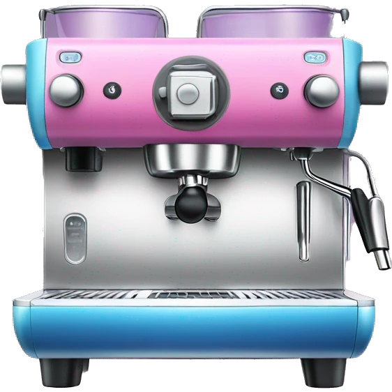 Pink and blue gradient hue espresso machine emoji