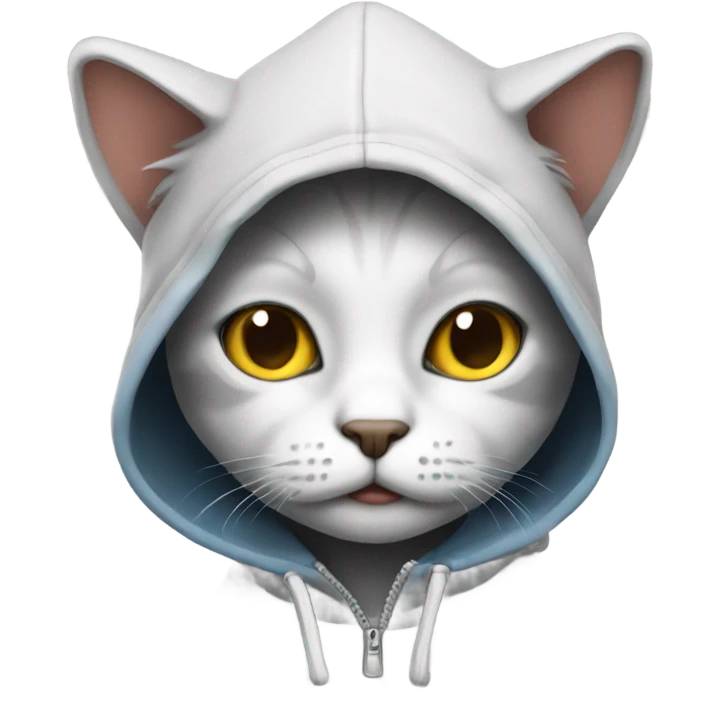 Cat wearing a hoodie emoji
