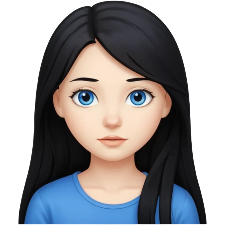 A girl with long black hair emoji