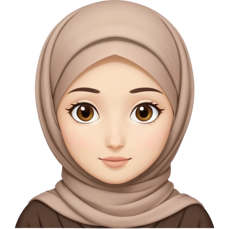cute hijabi with white skin, brown eyes, flowy hijab, round face, minimal details emoji
