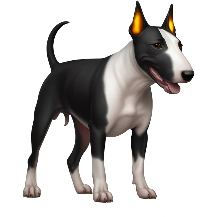 Bull terrier noir et feux  emoji