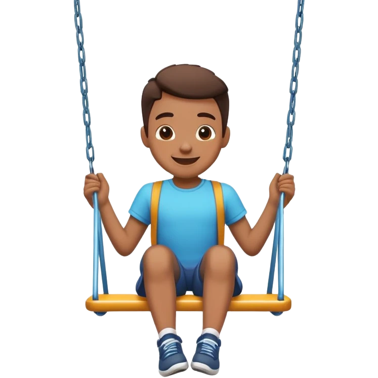 person on a playground swing, mid-air emoji