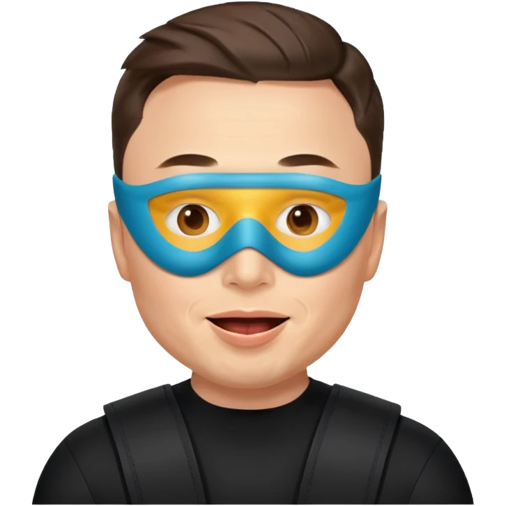 Elon Musk wearing a mask, playful and recognizable, emoji style character emoji