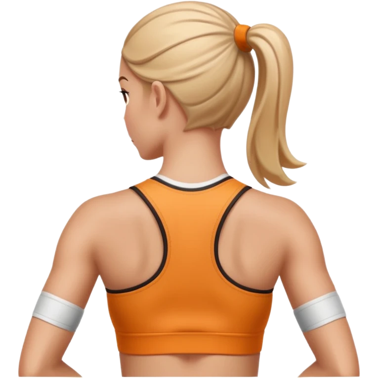 sporty woman cartoon emoji style without cloths back view emoji
