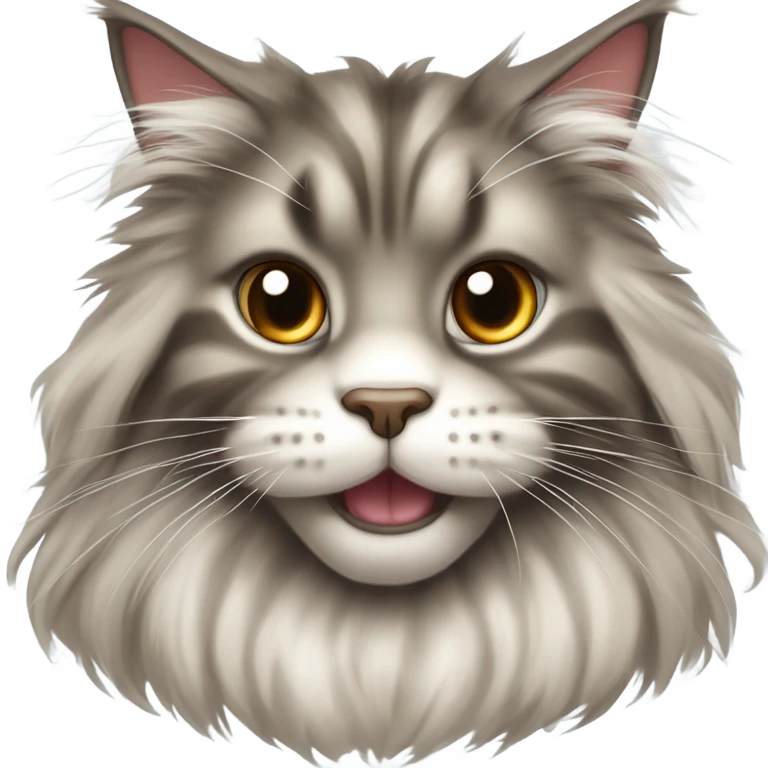 cute smiling maine coon cat emoji