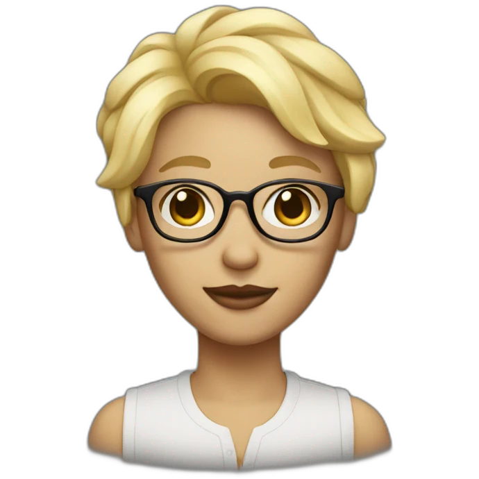 designer with glasses and short blonde hair emoji