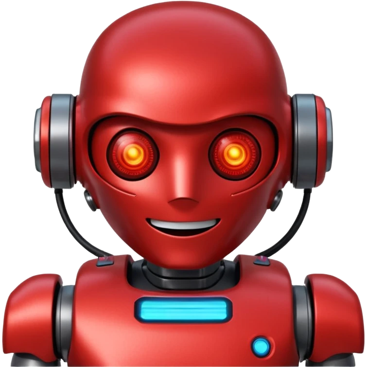 RED Robot Cyberpunk Happy emoji