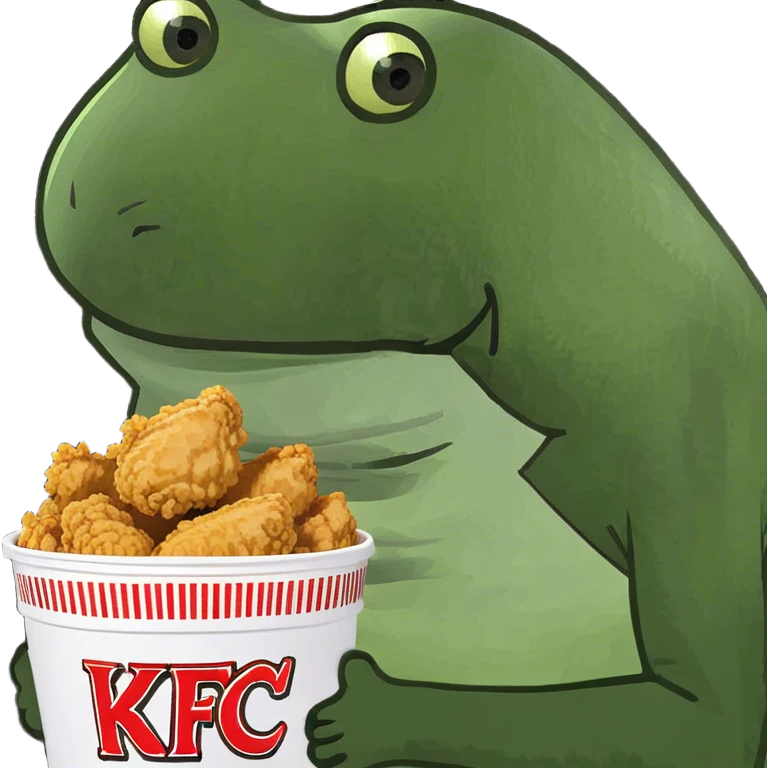 bufo raises a bucket of KFC chicken emoji