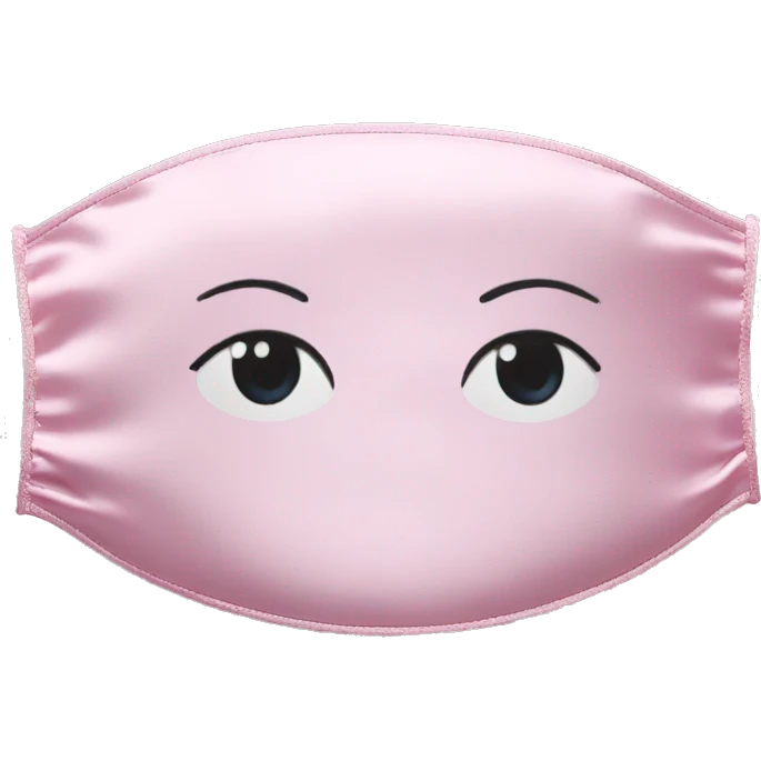 Light pink Frilly satin sleeping mask emoji