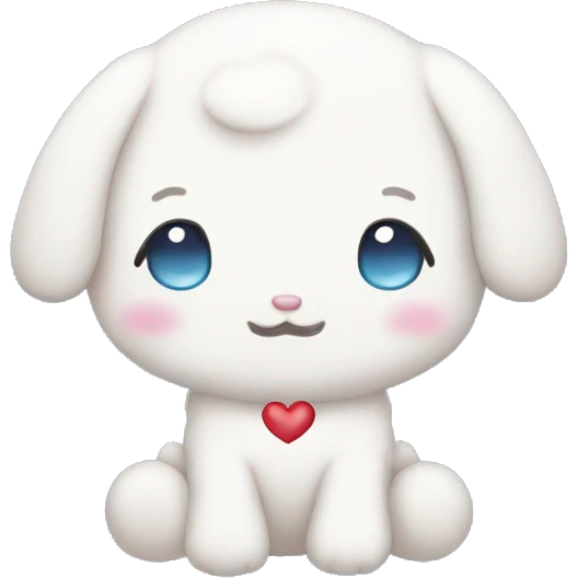 Cinnamoroll from Sanrio with heart eyes emoji