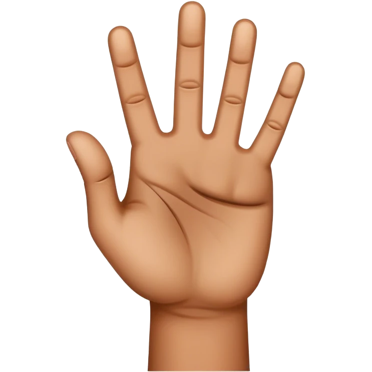4 fingers up brown hand emoji