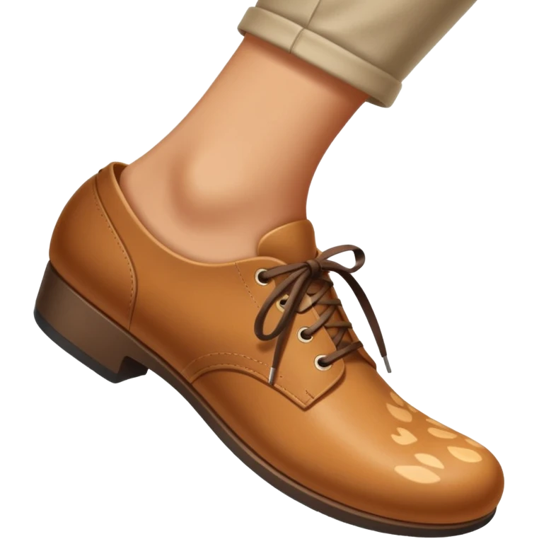 a shoe with a foot inside, stepping and showing a clear shoe print below. and leg







 emoji