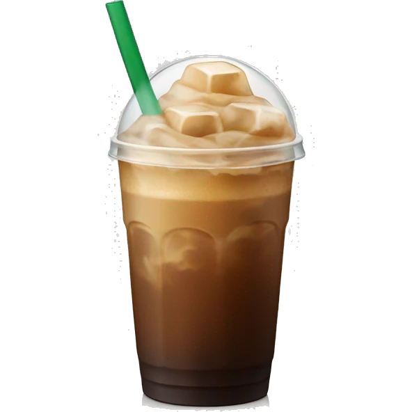 Starbuck ice coffee with ice cubes emoji