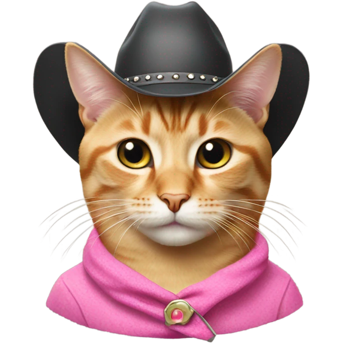 Cat with pink cowgirl hat  emoji