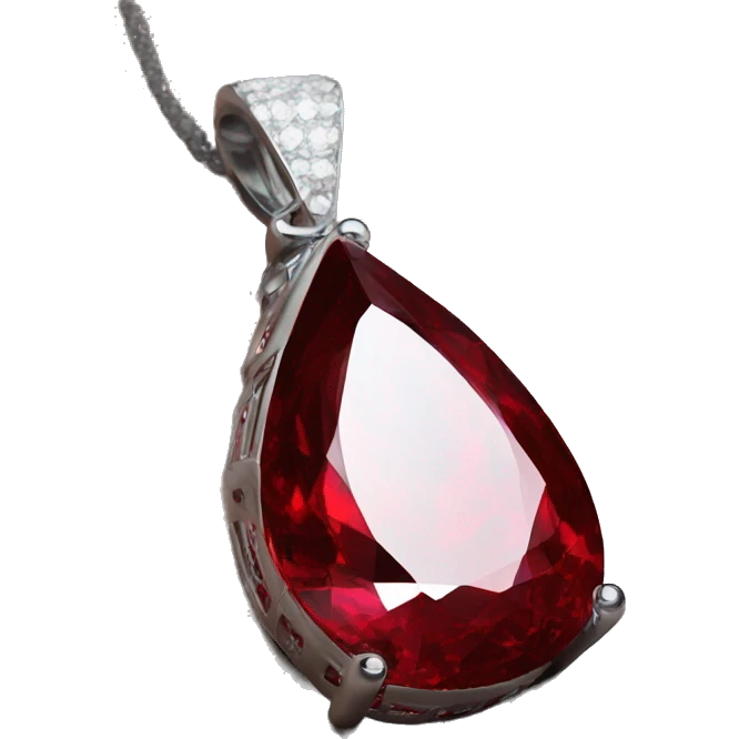 ruby big big big  teardrop pendant falling side emoji