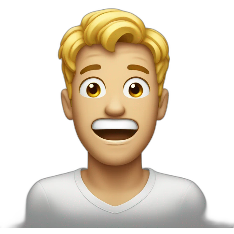 Nervous man laugh emoji