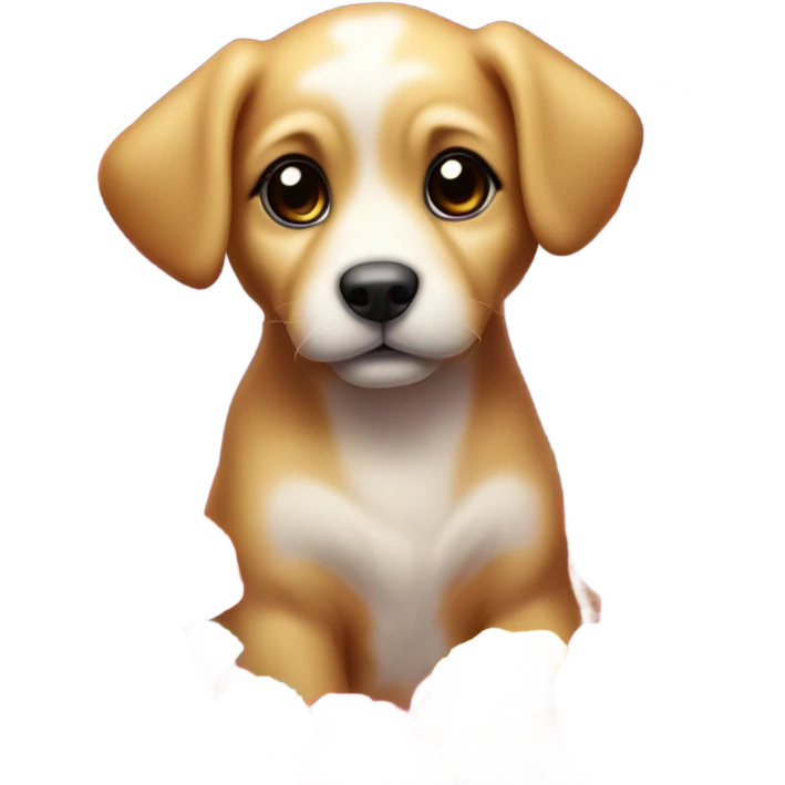 Puppy with roses  emoji