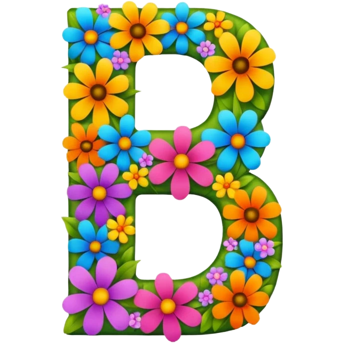 bold number 7 densely covered and almost entirely made up of prominent colorful flowers emoji