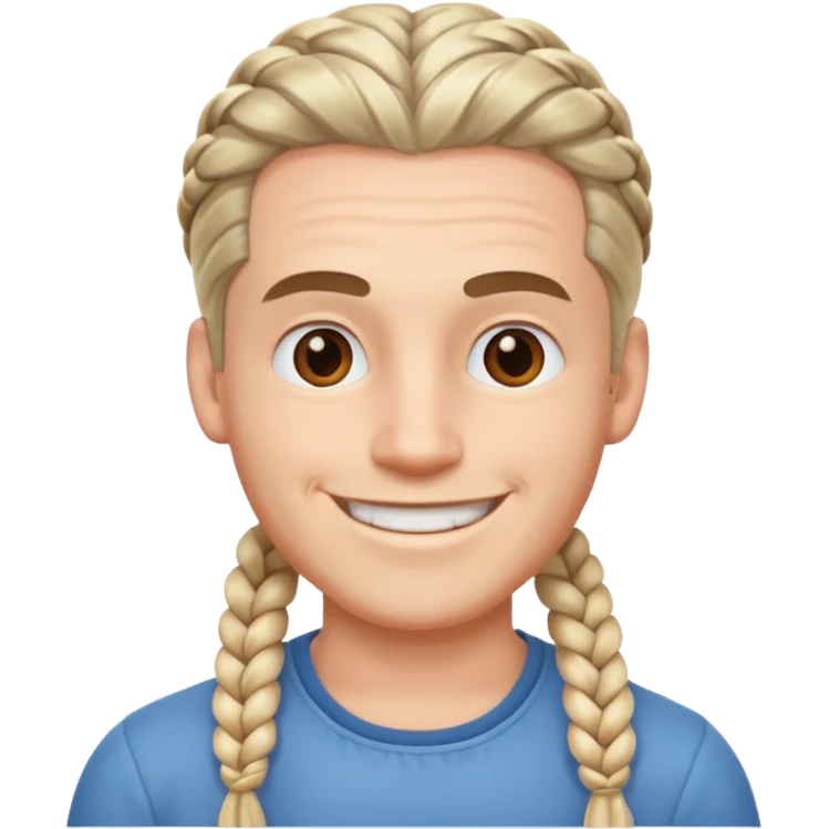 A white ton skin man with braided hair emoji