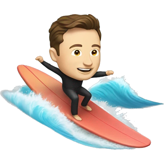 Elon Musk Surfing emoji