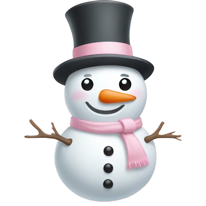Cute white and light pink snowman emoji