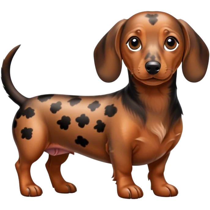 brown and black spotted dachshund  emoji