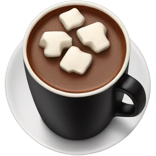 Hot chocolate in black cup emoji
