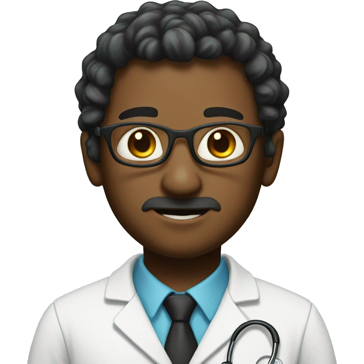 It has a half-AI appearance and a half-doctor appearance. emoji