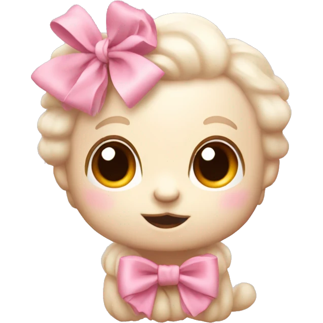 Light pink rapana with bow emoji