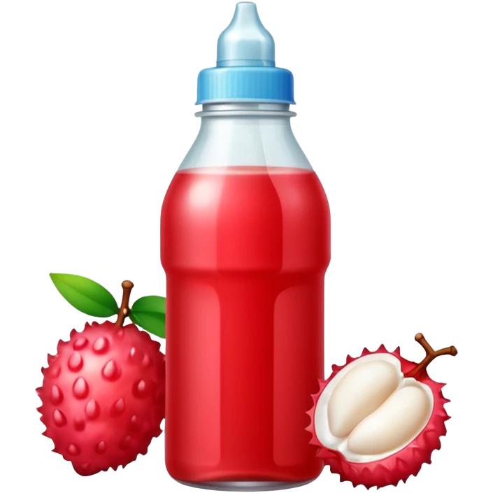 Thin tip squeeze bottle with lychee emoji