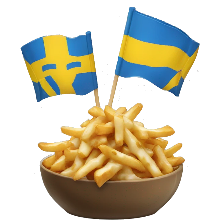 Poutine avec le drapeau ukrainien  emoji