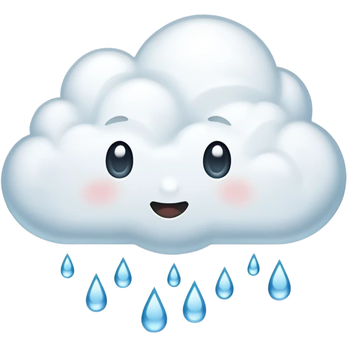 a cloud with 1 droplet of water emoji