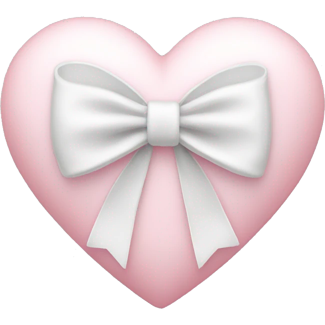 Pastel pink heart with white bow emoji