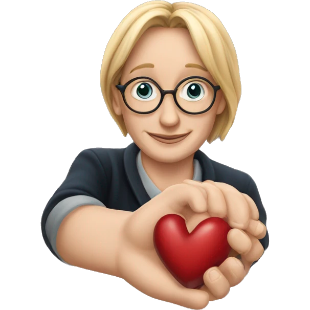 JK Rowling a heart in his hand emoji