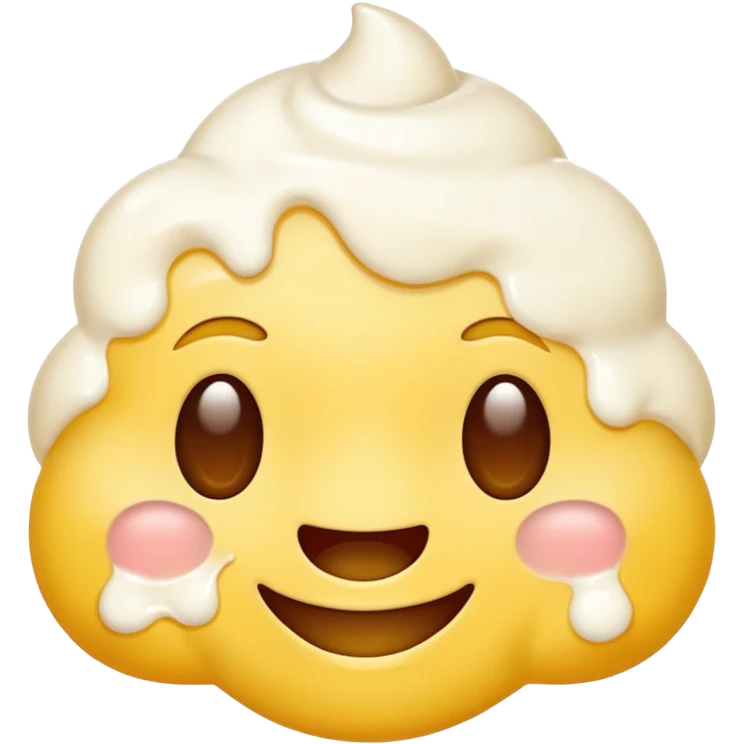 Put white blobs of cream on this yellow emojis face 😩 emoji