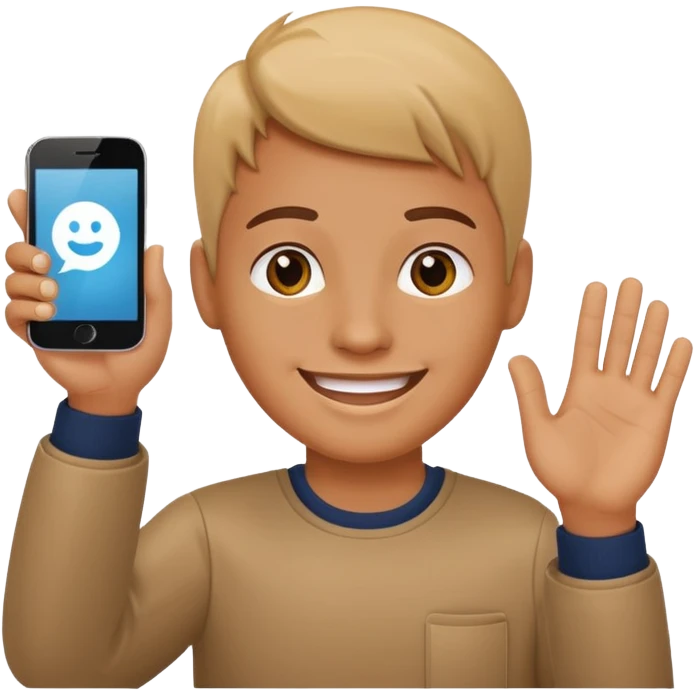waving hand SMS emoji