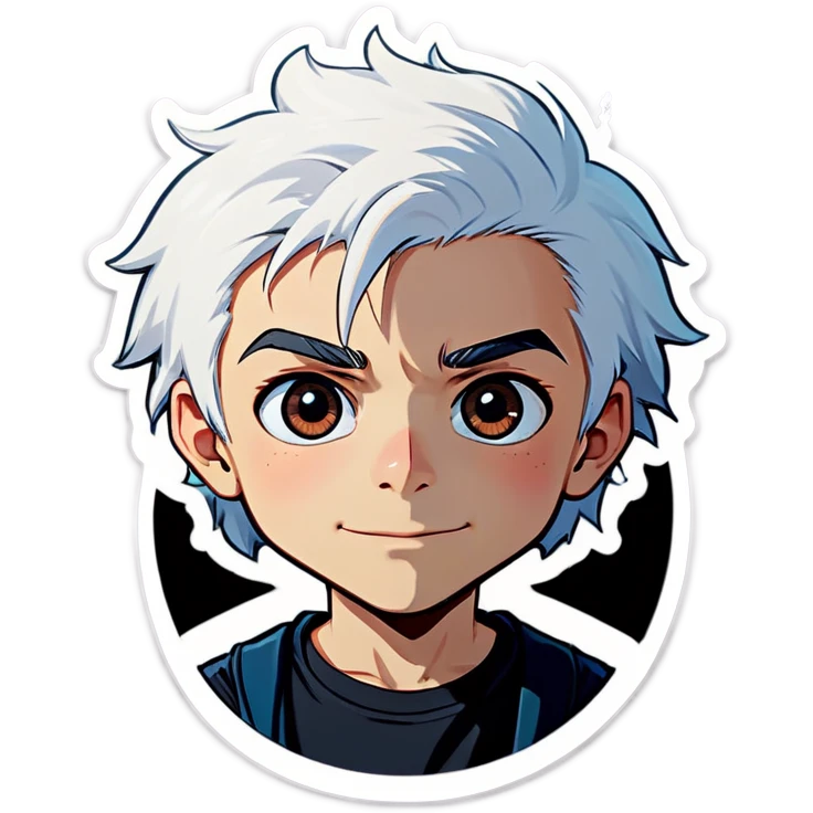 boy with white hair portrait emoji