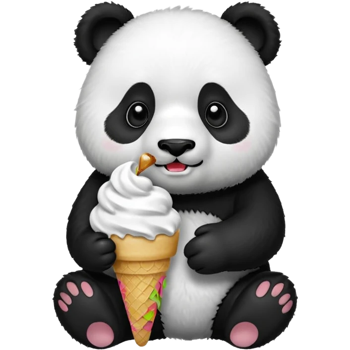 Panda eating ice cream emoji