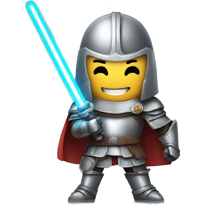 happy knight with a lightsaber emoji