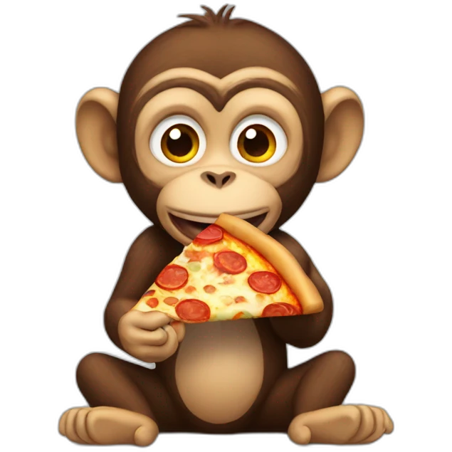 Monkey eating pizza emoji